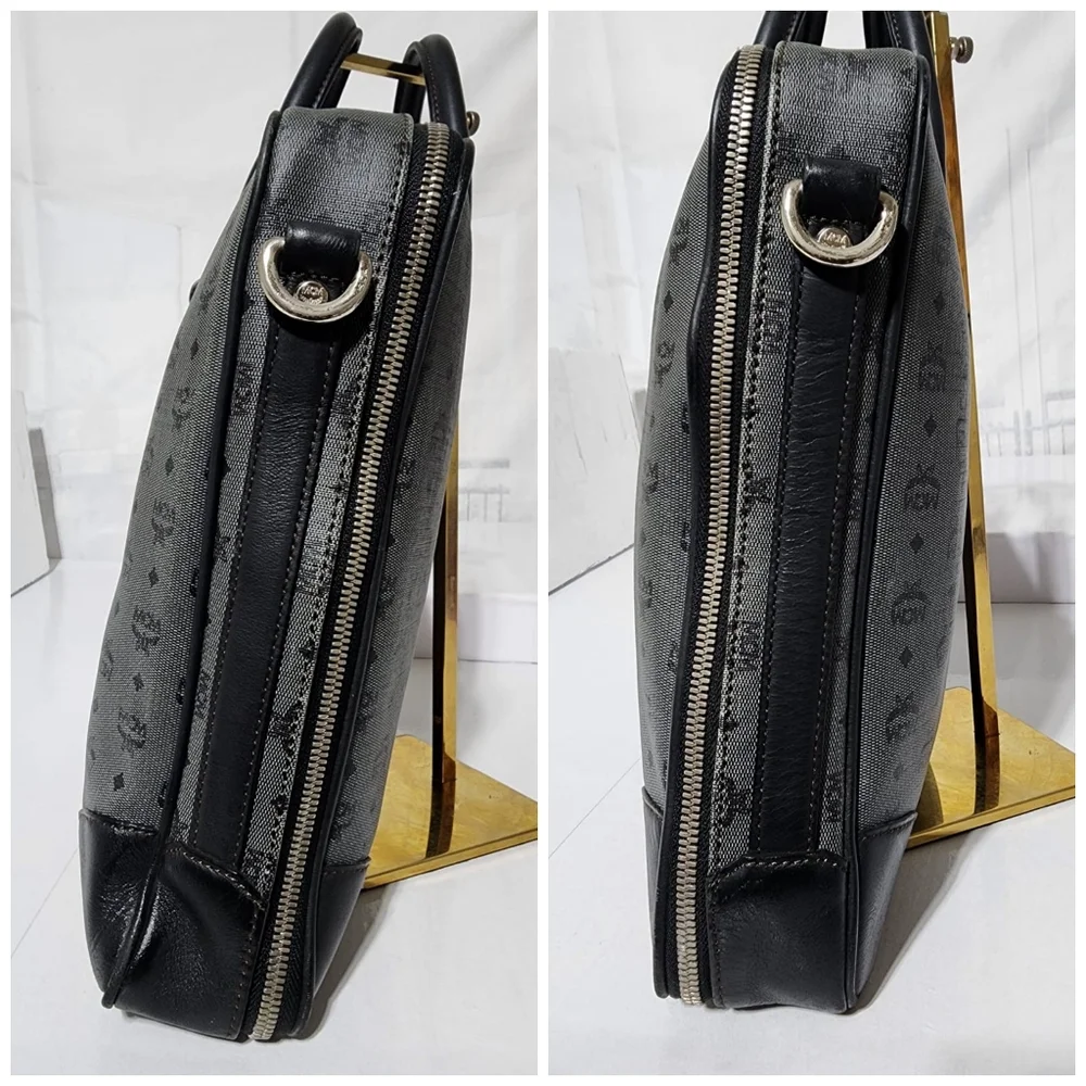 MCM Visetos Laptop Bag Grey/Black